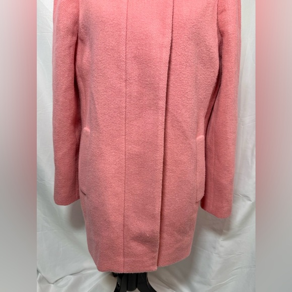 J Crew Mercantile Coat Womens Size 6 Pink Wool Blend Funnel Neck Jacket - Picture 3 of 15